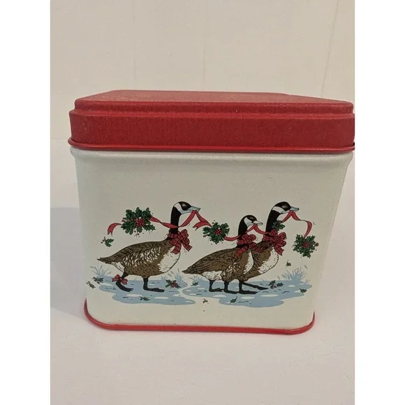 Vintage Christmas Geese Paper Coasters With Tin Potpourri Press Holiday 3.25" - Picture 8 of 15